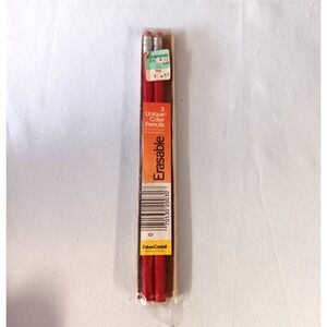 Faber Castell Red Colored Pencils Set Lot 1007  Vintage 1970s Erasable Art Draw